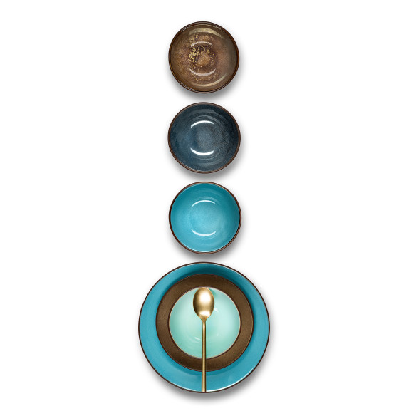 Feeling Bronze - Coffret 6 assiettes gourmet