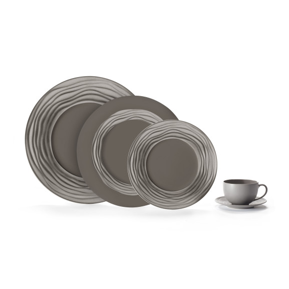 Escale Nature Gris - Coffret 3 assiettes de présentation