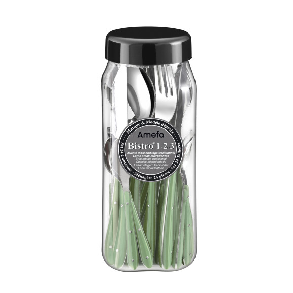 Bistro 1-2-3 - Ménagère 24 pièces Vert d'eau