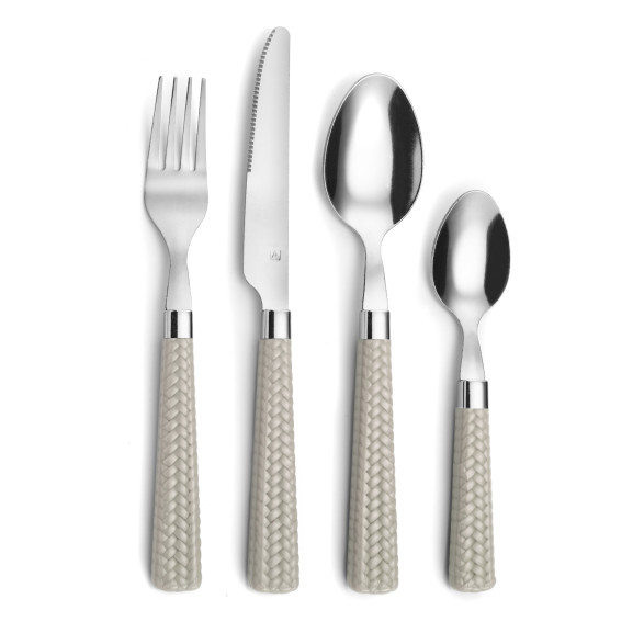 Paille Taupe - Ménagère 24 pièces