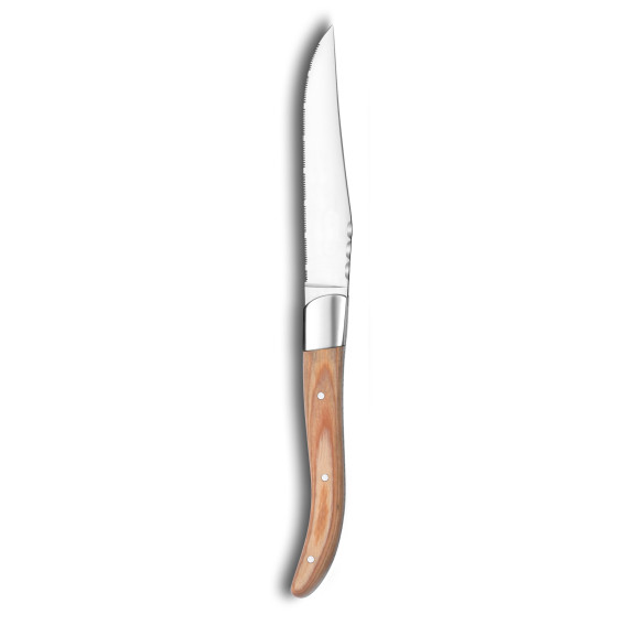 Louis - 12 couteaux steak coloris hêtre