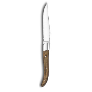 Louis - 12 couteaux steak coloris noyer