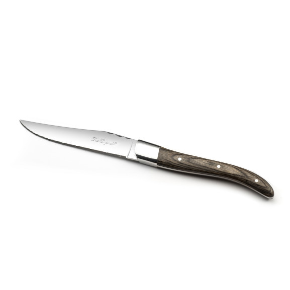 Louis - 12 couteaux steak coloris noyer