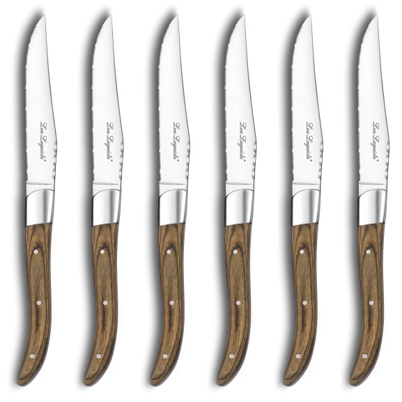 Louis - Coffret 6 couteaux steak royal Noyer