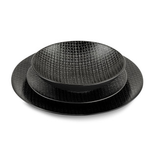 Tweed Noir - Service 18 pièces