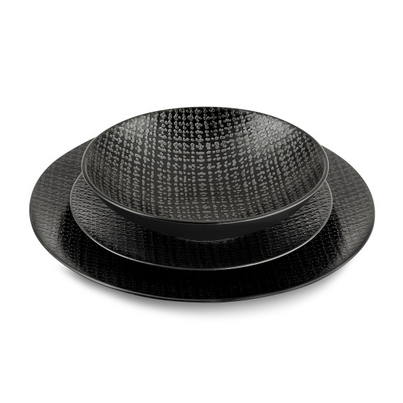 Tweed Noir - Service 18 pièces