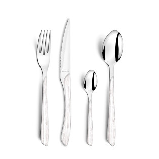 Eclat Nature - Ménagère 24 pièces Bois blanc