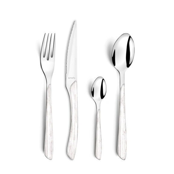 Eclat Nature - Ménagère 24 pièces Bois blanc