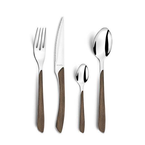 Eclat Nature - Ménagère 16 pièces Bois foncé