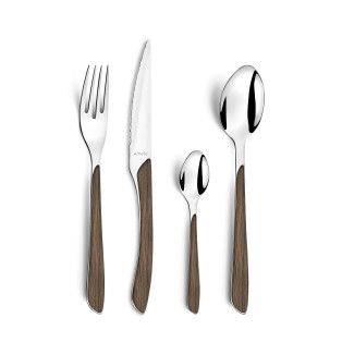 Eclat Nature - Ménagère 24 pièces Bois foncé