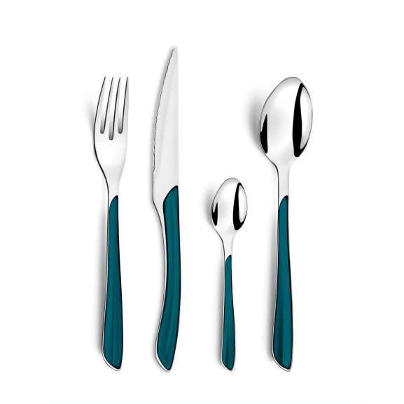 Eclat - Ménagère 24 pièces Bleu Canard
