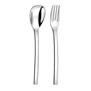 Pix'Elle - Fourchette et cuillère de service