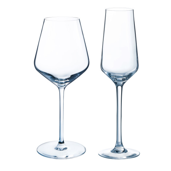 Diamantis - Lot de 8 verres à pied 29cl et 8 flûtes 23cl