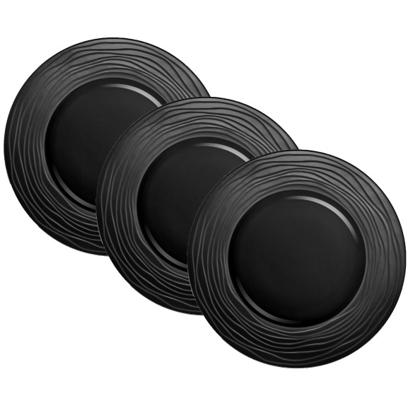 Escale Noir - Coffret 3 assiettes de présentation