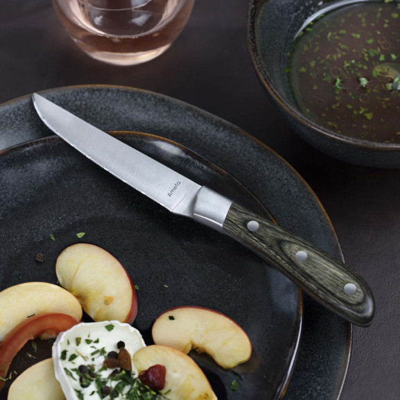 Achille Bois de pakka - Coffret de 4 couteaux steak