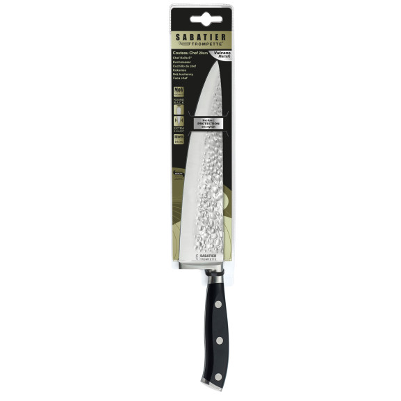 Carbon - Coltello da cucina 20 cm con protezione