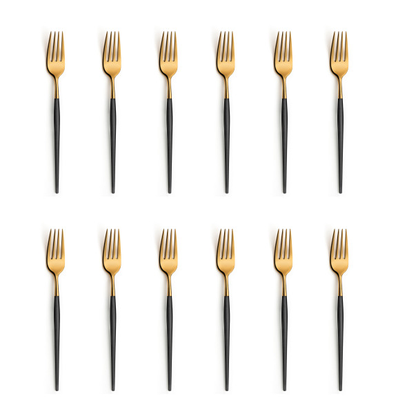 Soprano Or/Noir - 12 fourchettes de table