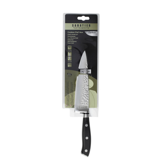 Carbon - Coltello da cucina 16 cm con protezione