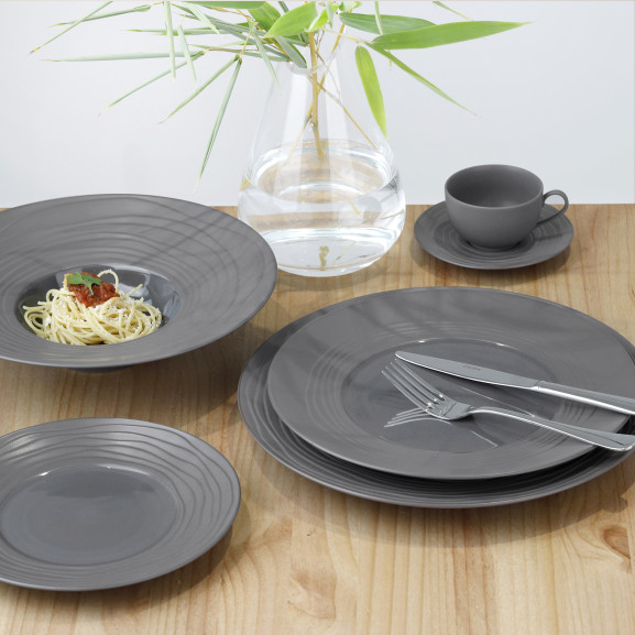 Aventure Gris -6 assiettes plates 27.5cm