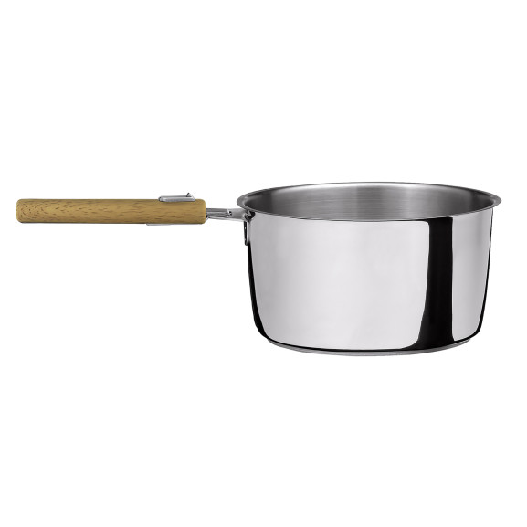 Série de 3 casseroles 16/18/20cm inox avec poignée effet bois clair