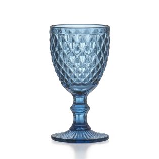 Diamond Blauw - 6 wijnglazen 20 cl