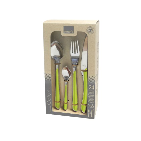 Eclat - Ménagère 24 pièces Vert Anis