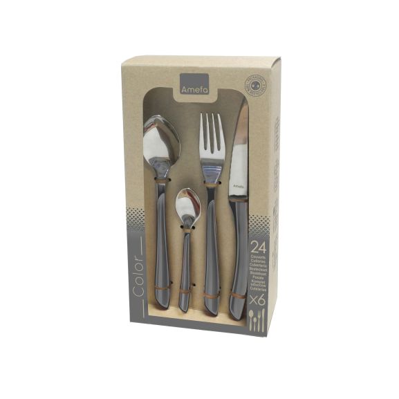 Eclat - Ménagère 24 pièces Gris