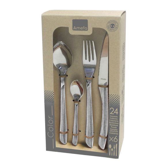 Eclat Nature- Ménagère 24 piècesBois gris
