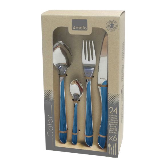 Eclat Nature - Ménagère 24 pièces Bleu marine