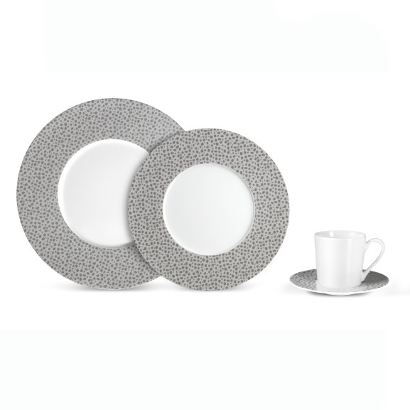 Baghera Platine - Coffret 6 assiettes plates