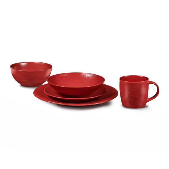Stone Rouge - Coffret 6 assiettes plates