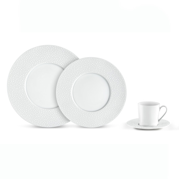 Baghera Blanc - Coffret 6 tasses et soucoupes thé