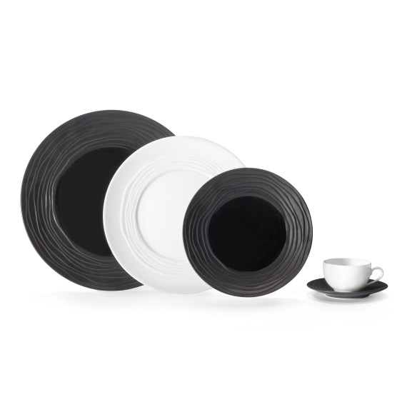 Escale Noir - Coffret 6 tasses et soucoupes café