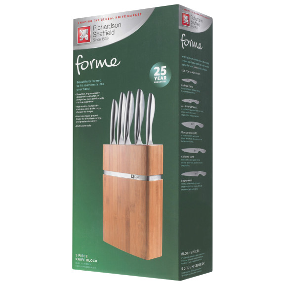 Forme - Bloc Bamboo 5 couteaux de cuisine