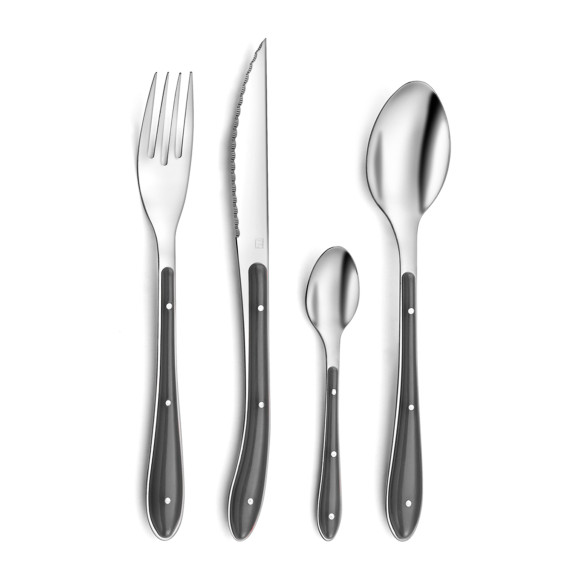 Bistro 1-2-3 - Ménagère 24 pièces Anthracite
