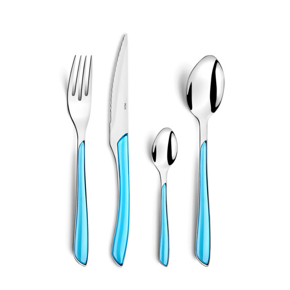 Eclat - Ménagère 24 pièces Bleu Turquoise
