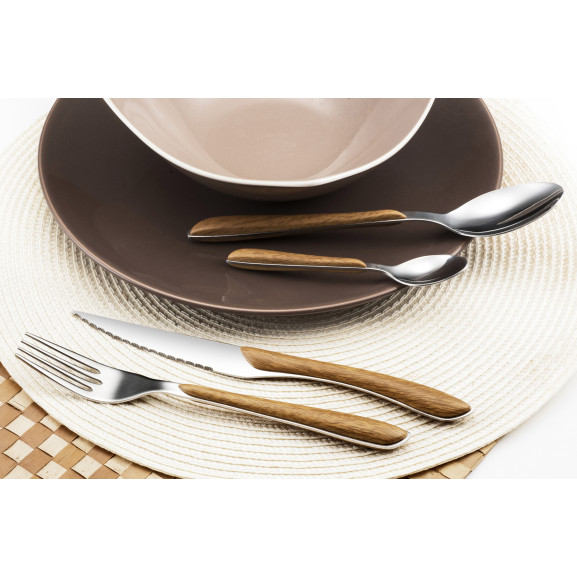 Eclat Nature - Ménagère 24 pièces Bois clair