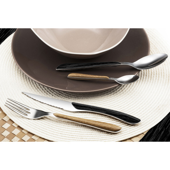 Eclat Nature - Ménagère 24 pièces Bois noir