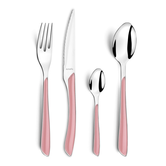 Eclat Pastel Rose - Ménagère 24 pièces